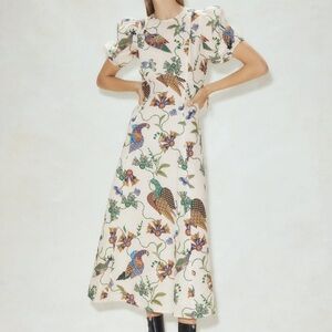 Alemais Birdie Puff Sleeve Midi Dress